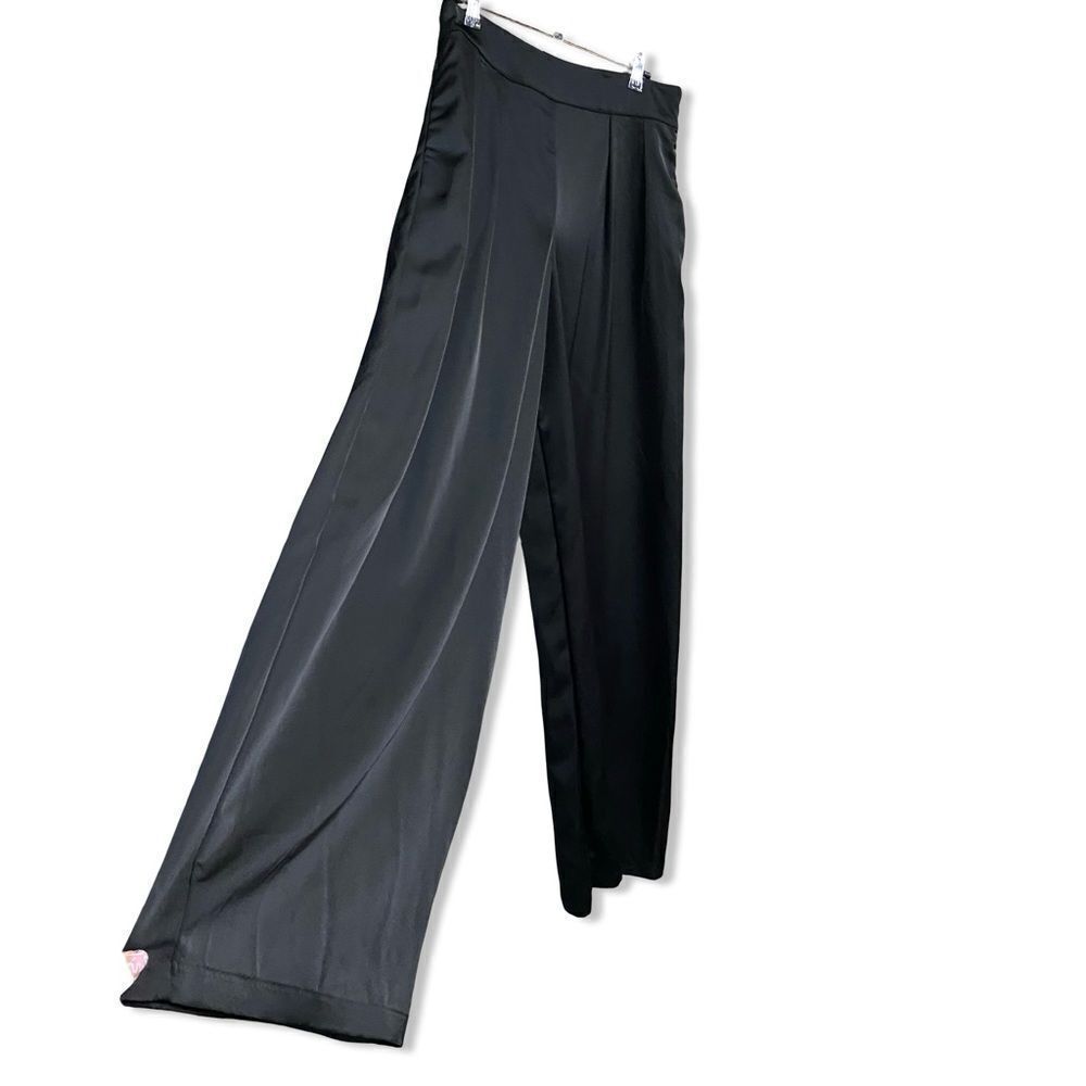 Misa Los Angeles Filippa pants black wide leg trousers palazzo Sz M - Picture 2 of 8